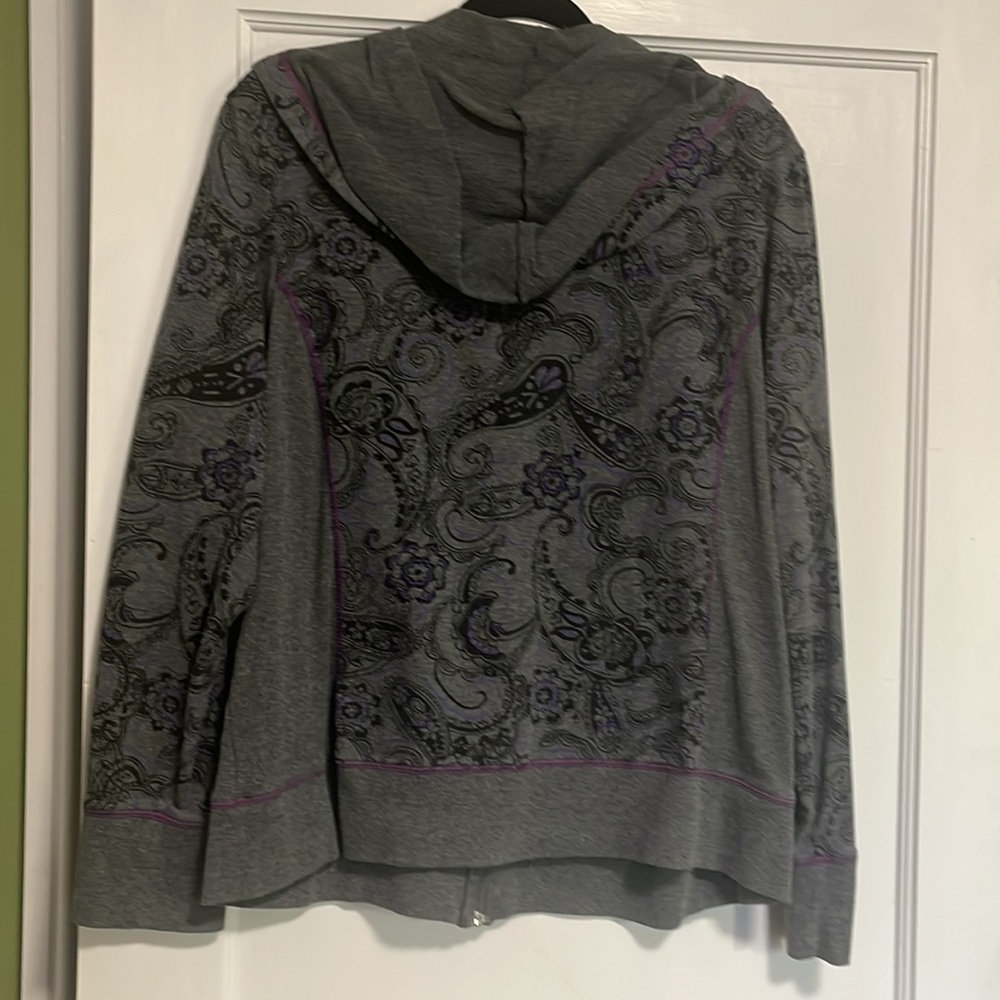 Fitted 2X grey/purple/black hoodie. - Picture 3 of 3